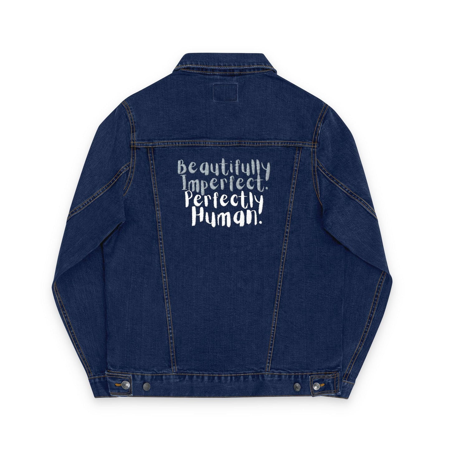 Beautifully Imperfect. Perfectly Human. Embroidered Denim Jacket