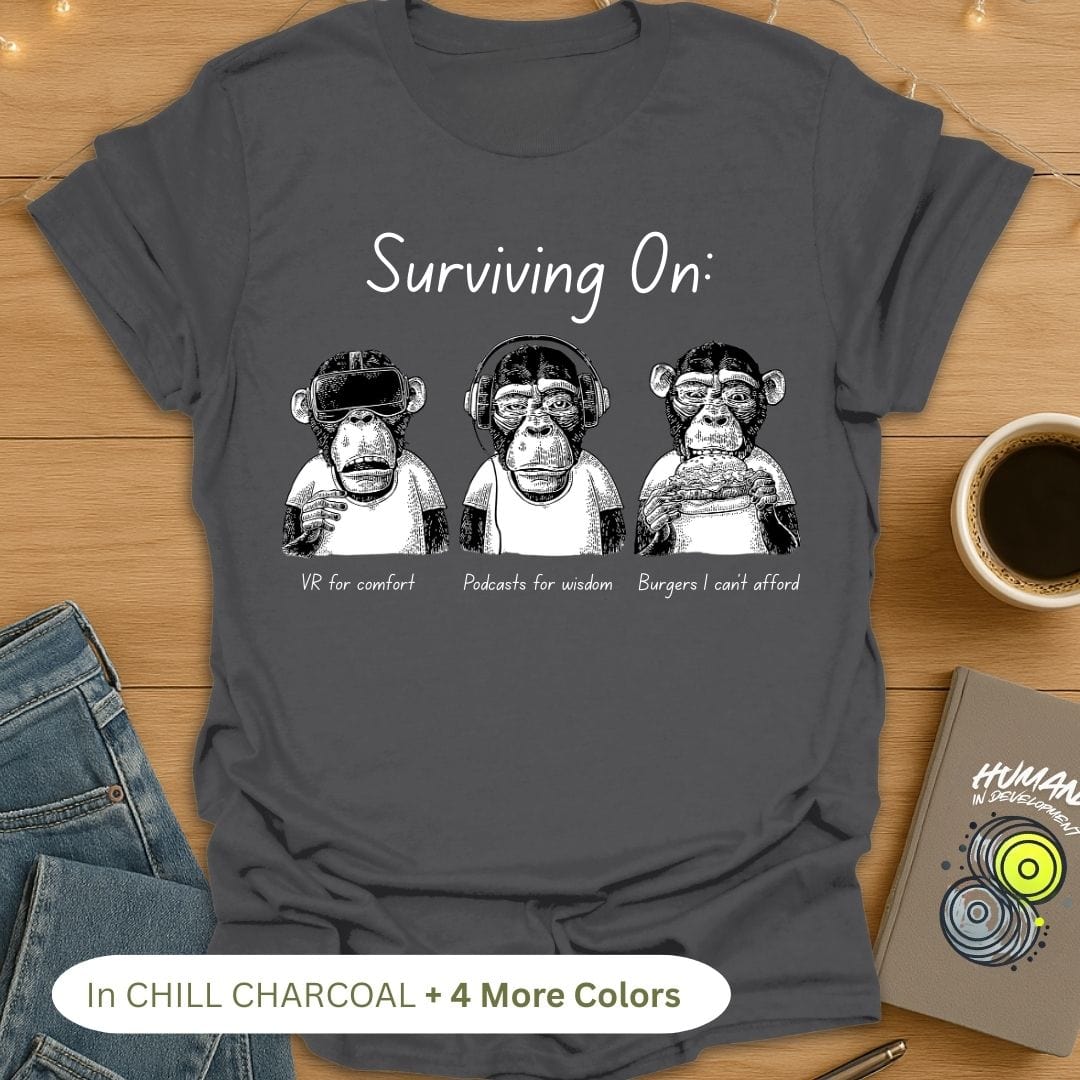 Surviving On πππ VR, Podcasts & Burgers T-Shirt