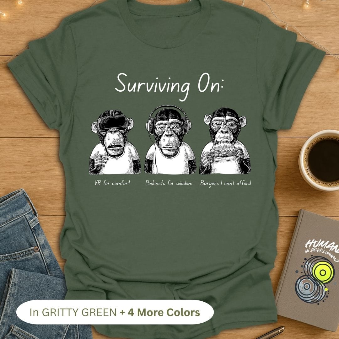 Surviving On πππ VR, Podcasts & Burgers T-Shirt