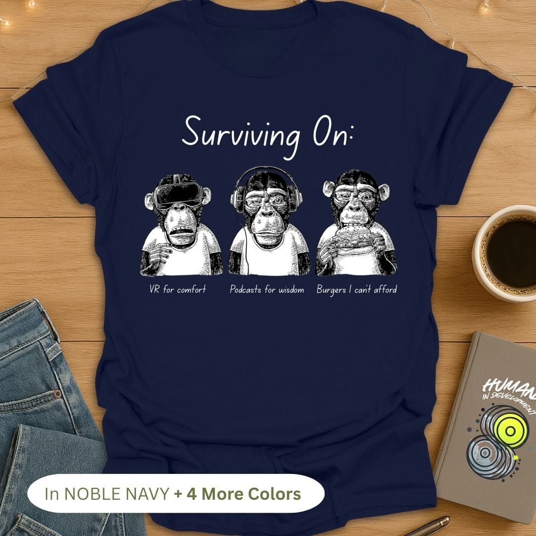 Surviving On πππ VR, Podcasts & Burgers T-Shirt