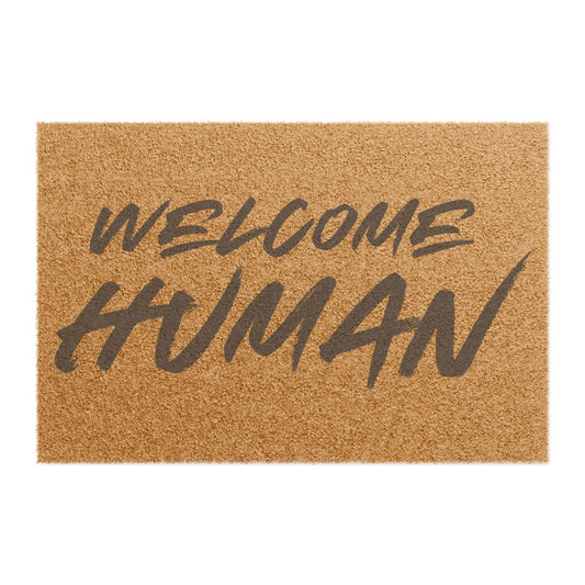 Welcome Human 'IAAHID' Door Mat (Grey)