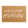 Welcome Human 'IAAHID' Door Mat (White)